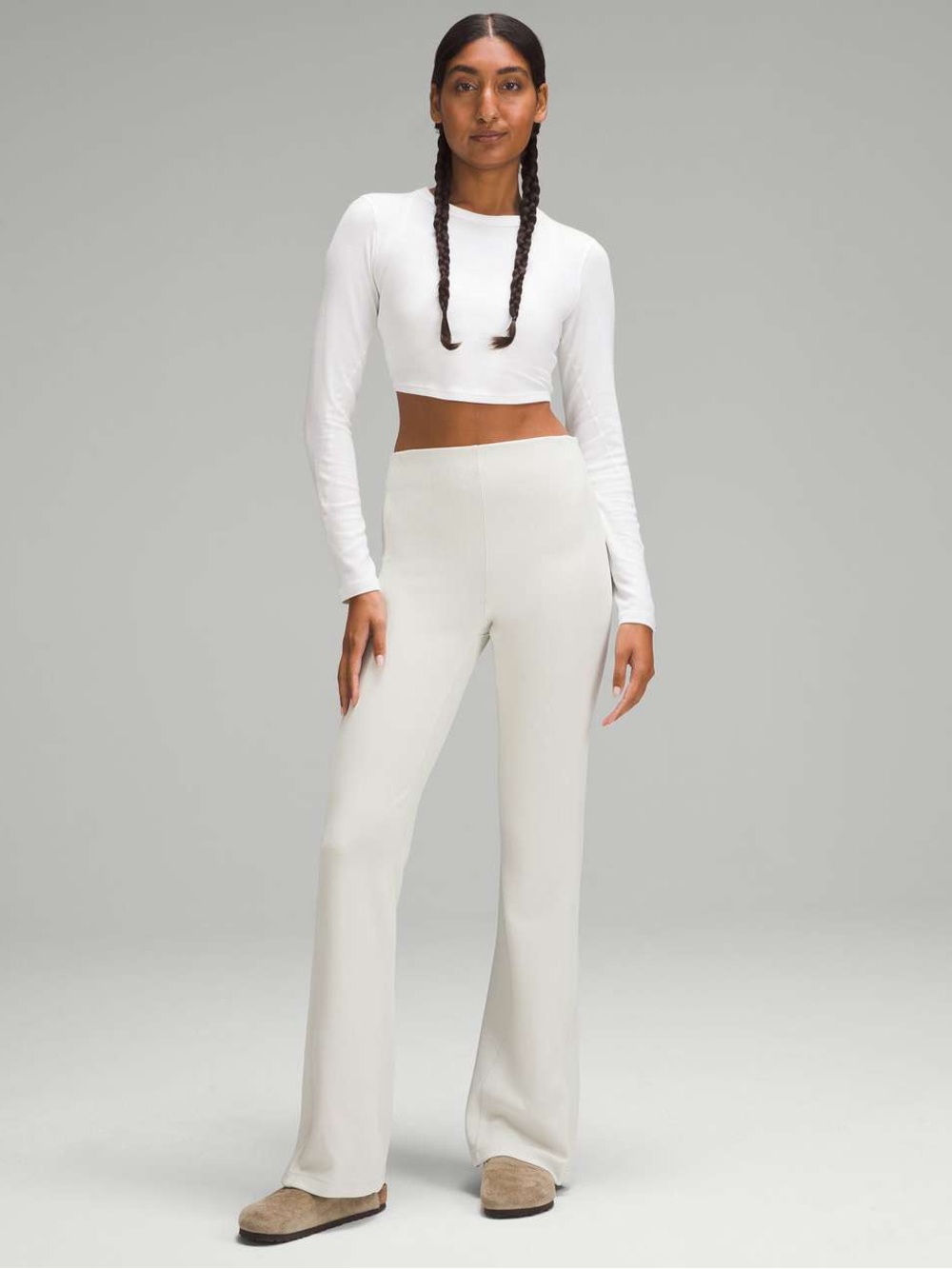 Lululemon Brushed Softstreme Ribbed Zip Flared Pant 32.5
